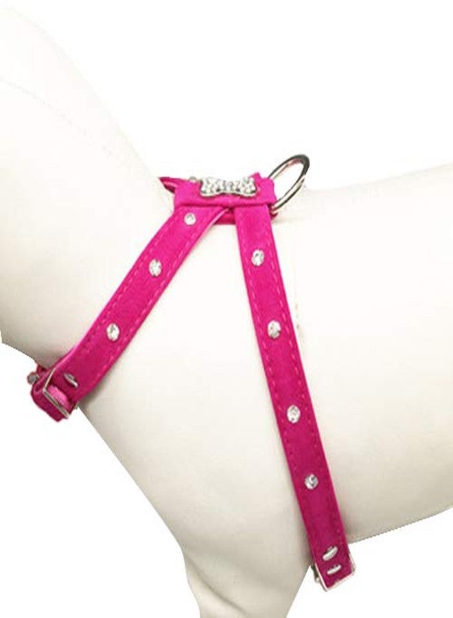 Nema NM Nema Bling Rhinestone Leather Puppy Collar Harness for Chihuahua Teacup -Pink - Medium - Image 3